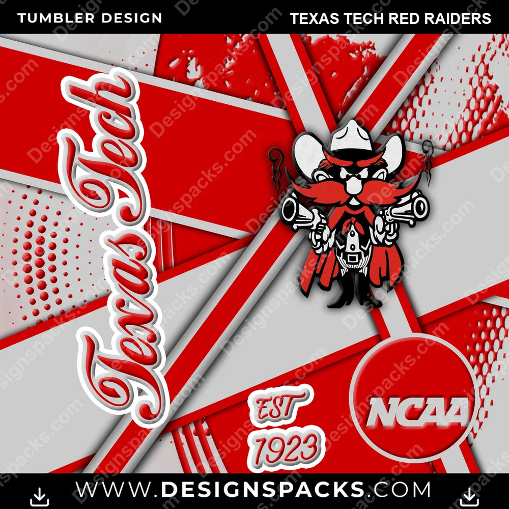 College Sport Team Sport Texas Tech Red Raiders NCAA College Sport Tumbler Digital Wrap Design Download