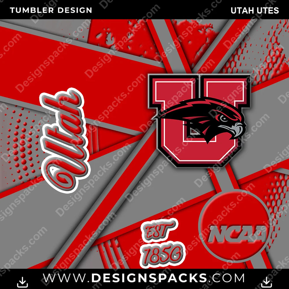 College Sport Team Sport Utah Utes NCAA College Sport Tumbler Digital Wrap Design Download