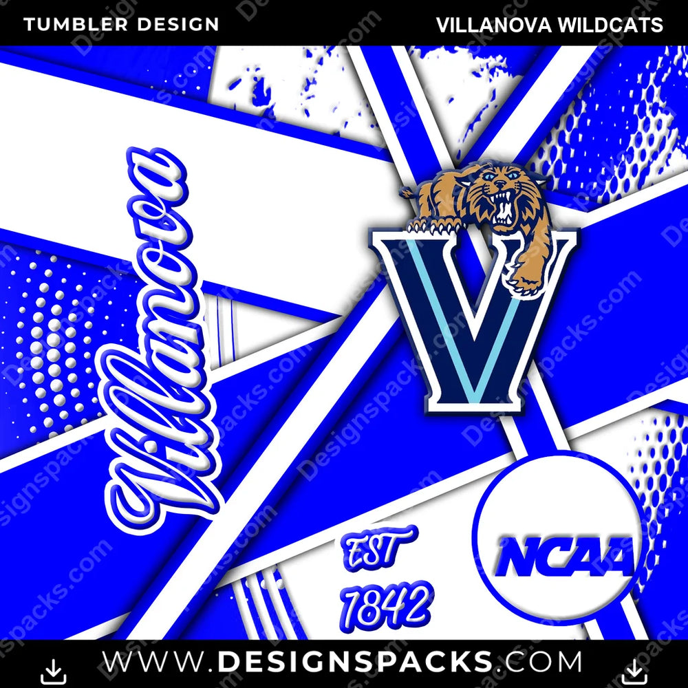 College Sport Team Sport Villanova Wildcats NCAA College Sport Tumbler Digital Wrap Design Download