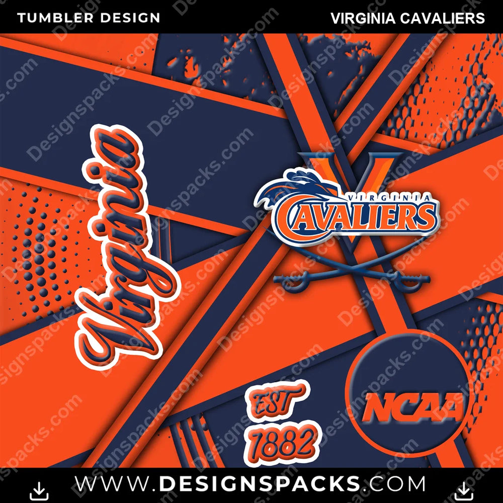 College Sport Team Sport Virginia Cavaliers NCAA College Sport Tumbler Digital Wrap Design Download