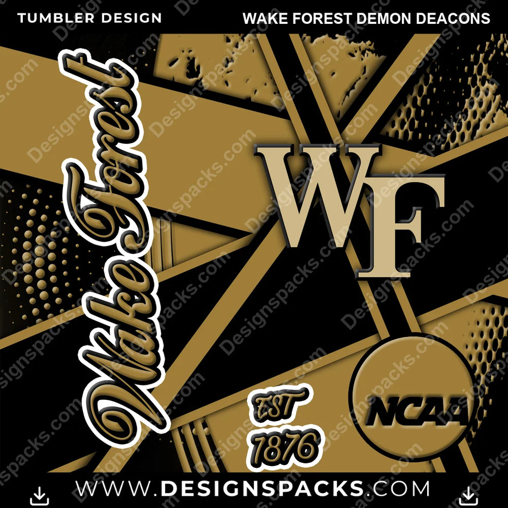 College Sport Team Sport Wake Forest Demon Deacons NCAA College Sport Tumbler Digital Wrap Design Download