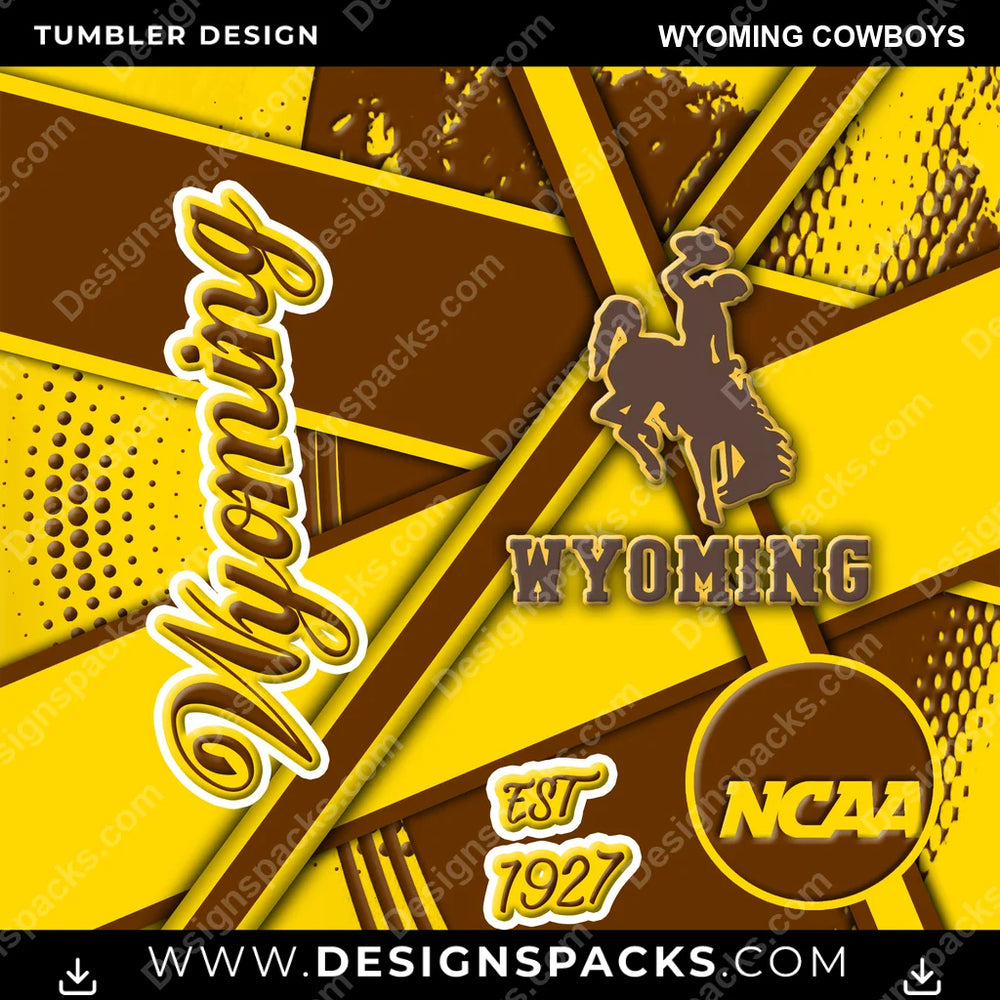 College Sport Team Sport Wyoming Cowboys NCAA College Sport Tumbler Digital Wrap Design Download