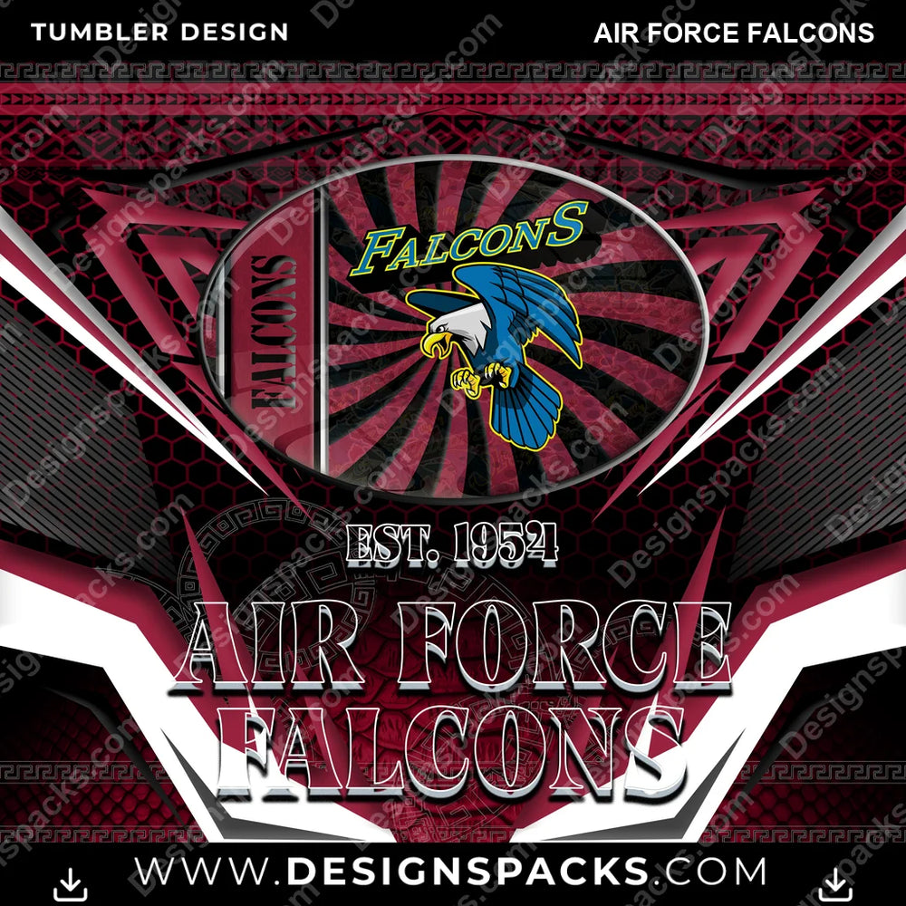 College Sport Tribal Air Force Falcons NCAA College Sport Tumbler Digital Wrap Design Download