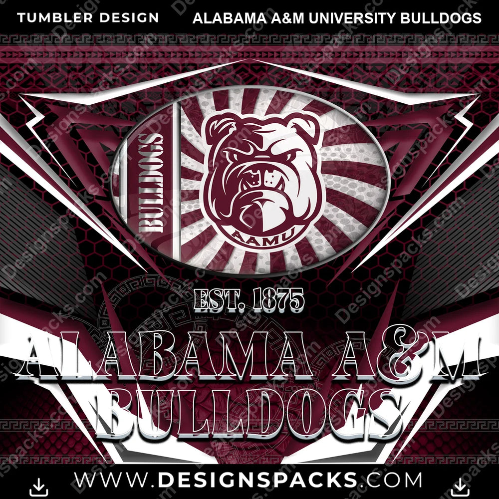 College Sport Tribal Alabama A&M University Bulldogs NCAA College Sport Tumbler Digital Wrap Design Download