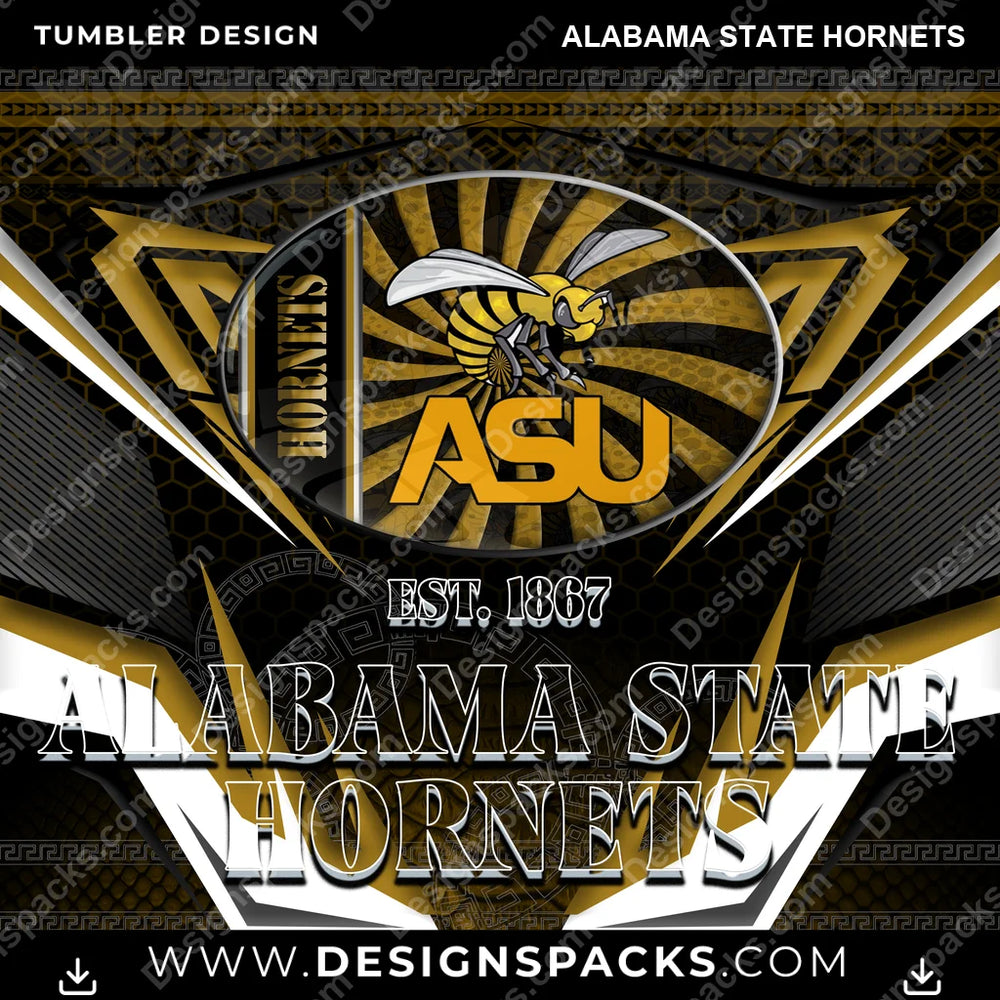 College Sport Tribal Alabama State Hornets NCAA College Sport Tumbler Digital Wrap Design Download