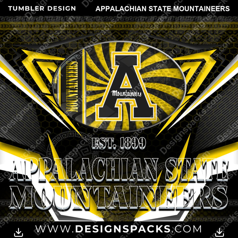 College Sport Tribal Appalachian State Mountaineers NCAA College Sport Tumbler Digital Wrap Design Download