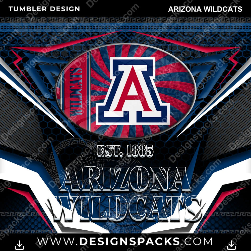 College Sport Tribal Arizona Wildcats NCAA College Sport Tumbler Digital Wrap Design Download