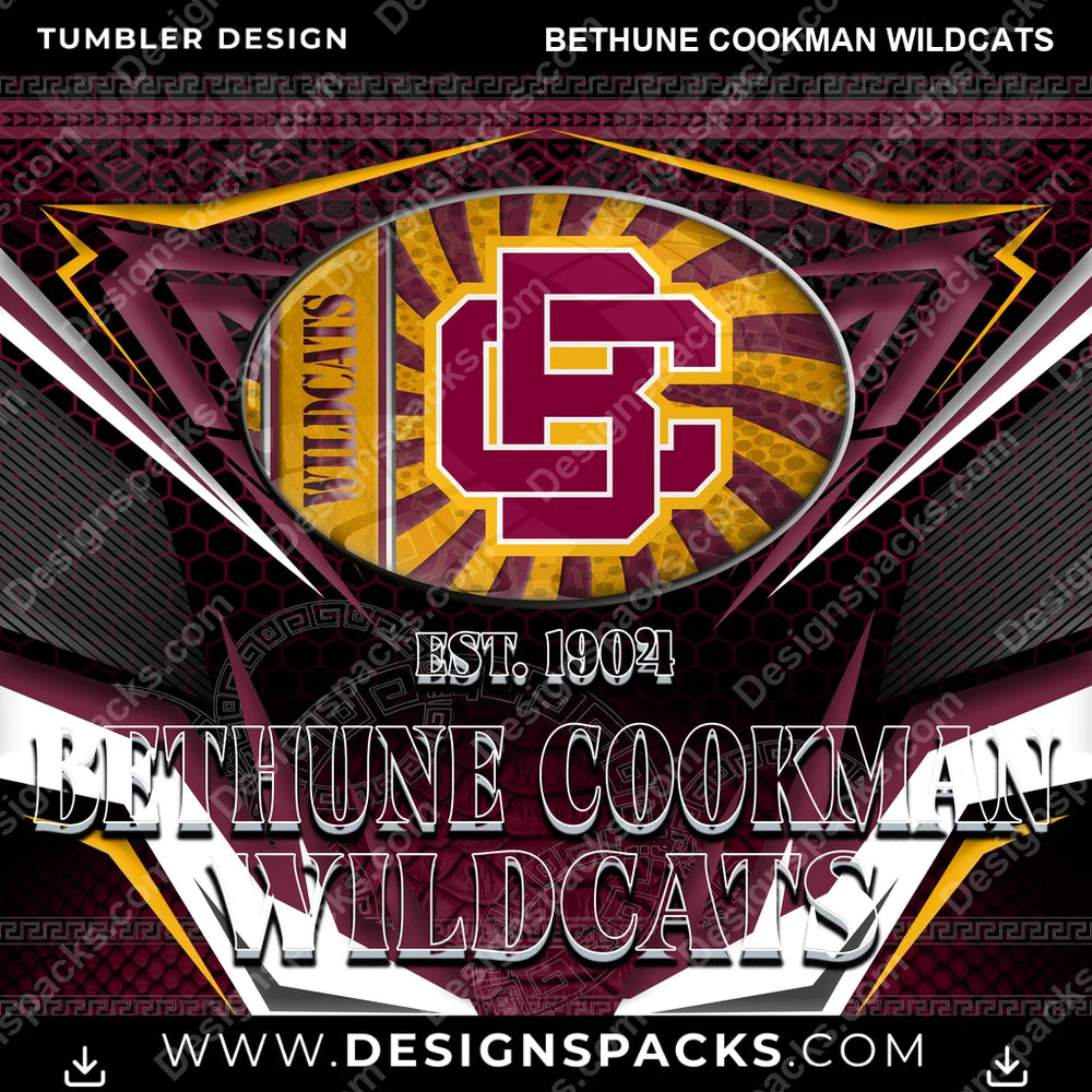 College Sport Tribal Bethune Cookman Wildcats NCAA College Sport Tumbler Digital Wrap Design Download