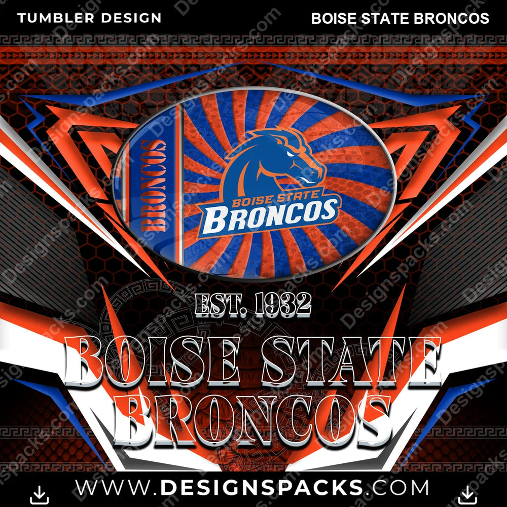 College Sport Tribal Boise State Broncos NCAA College Sport Tumbler Digital Wrap Design Download