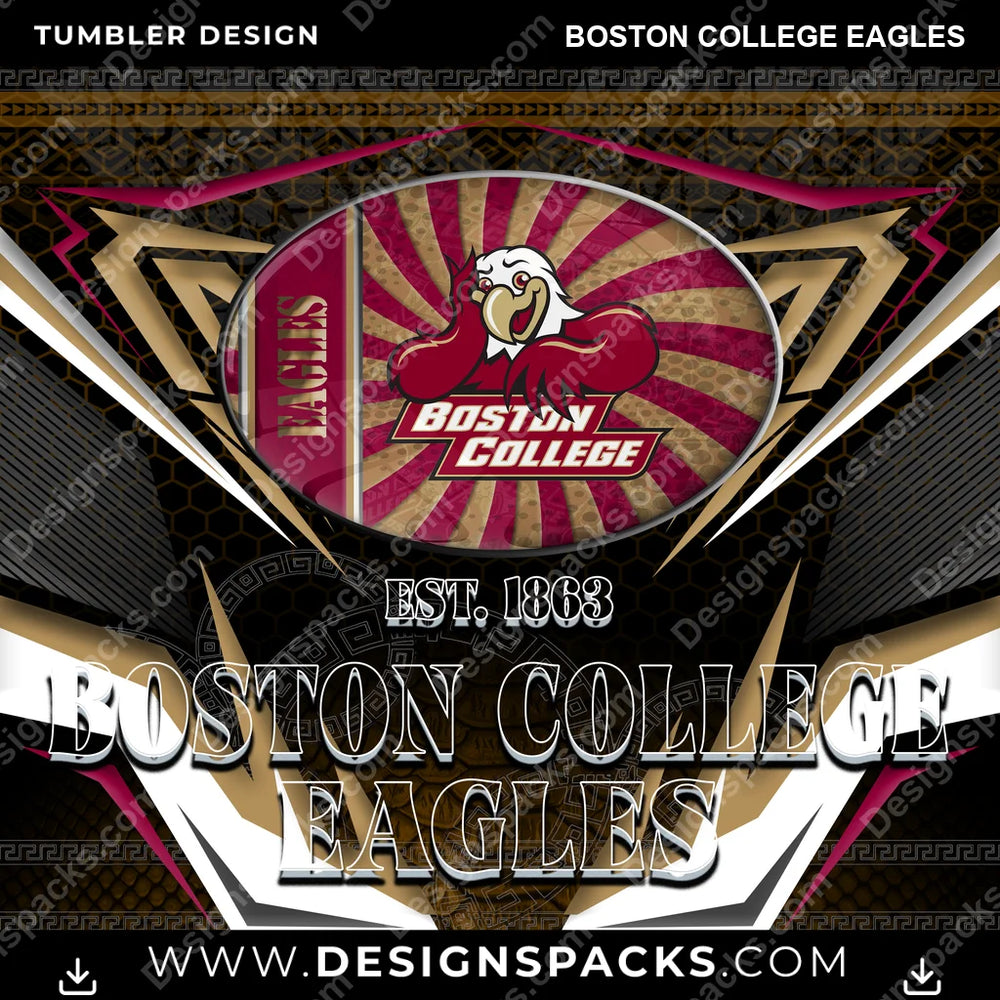 College Sport Tribal Boston College Eagles NCAA College Sport Tumbler Digital Wrap Design Download