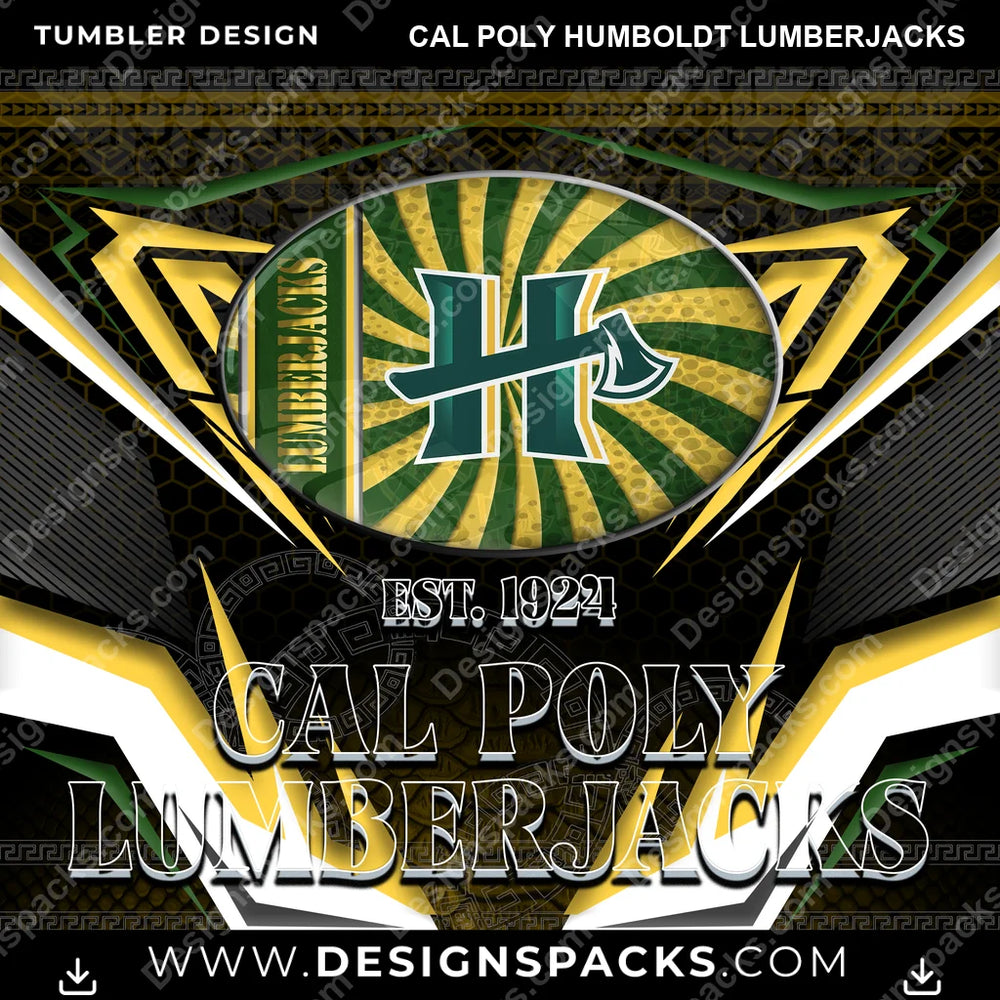 College Sport Tribal Cal Poly Humboldt Lumberjacks NCAA College Sport Tumbler Digital Wrap Design Download