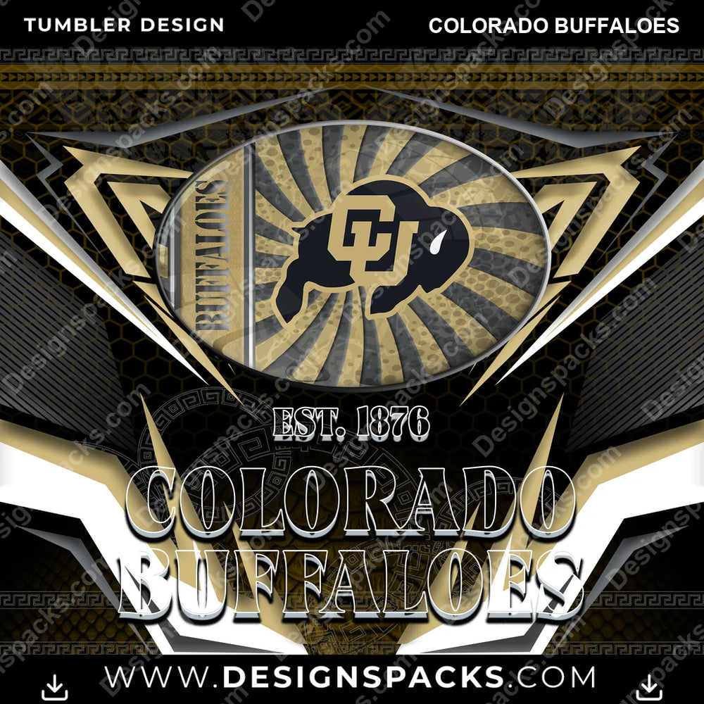 College Sport Tribal Colorado Buffaloes NCAA College Sport Tumbler Digital Wrap Design Download