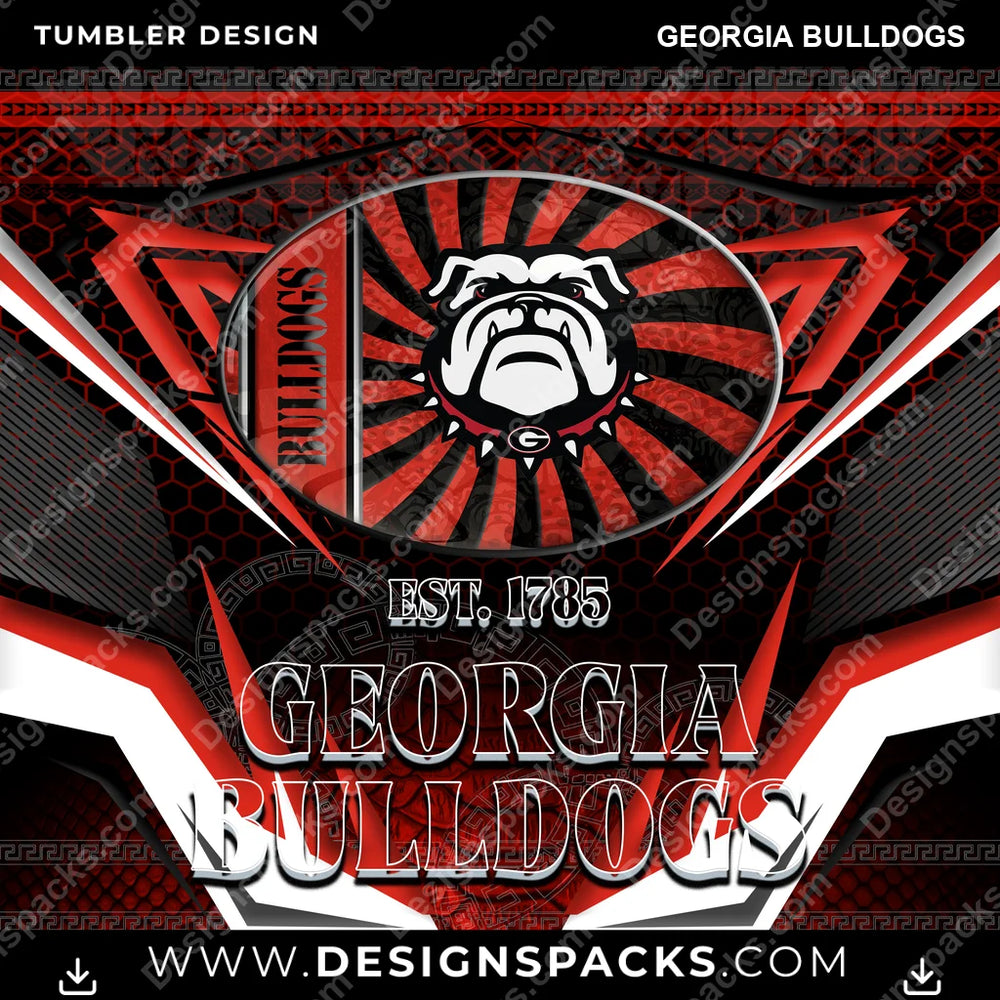 College Sport Tribal Georgia Bulldogs NCAA College Sport Tumbler Digital Wrap Design Download