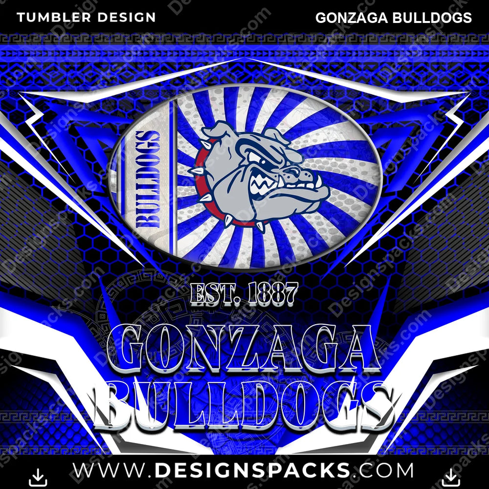 College Sport Tribal Gonzaga Bulldogs NCAA College Sport Tumbler Digital Wrap Design Download
