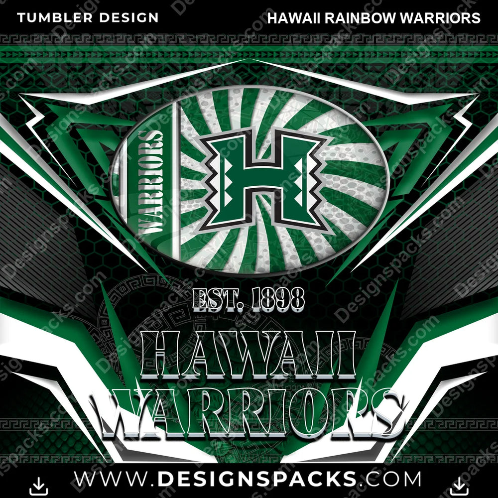 College Sport Tribal Hawaii Rainbow Warriors NCAA College Sport Tumbler Digital Wrap Design Download