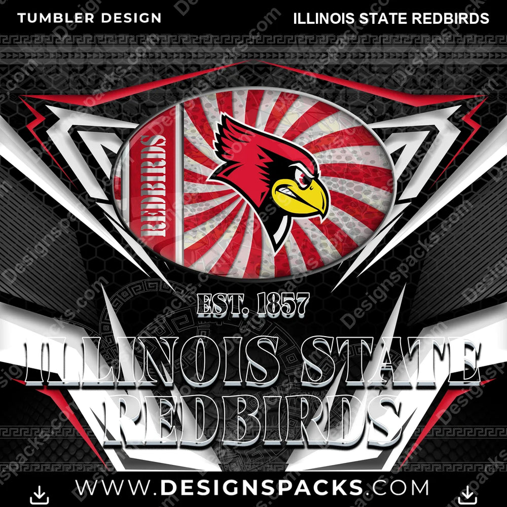 College Sport Tribal Illinois State Redbirds NCAA College Sport Tumbler Digital Wrap Design Download