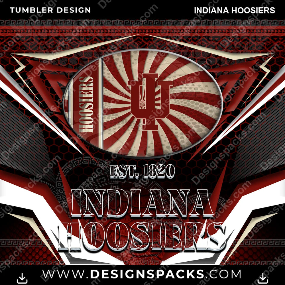 College Sport Tribal Indiana Hoosiers NCAA College Sport Tumbler Digital Wrap Design Download