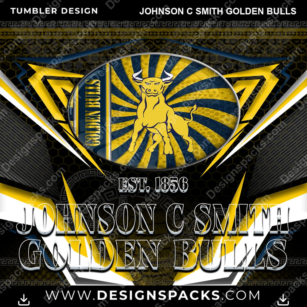 College Sport Tribal Johnson C Smith Golden Bulls NCAA College Sport Tumbler Digital Wrap Design Download