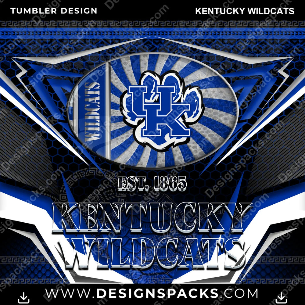 College Sport Tribal Kentucky Wildcats NCAA College Sport Tumbler Digital Wrap Design Download