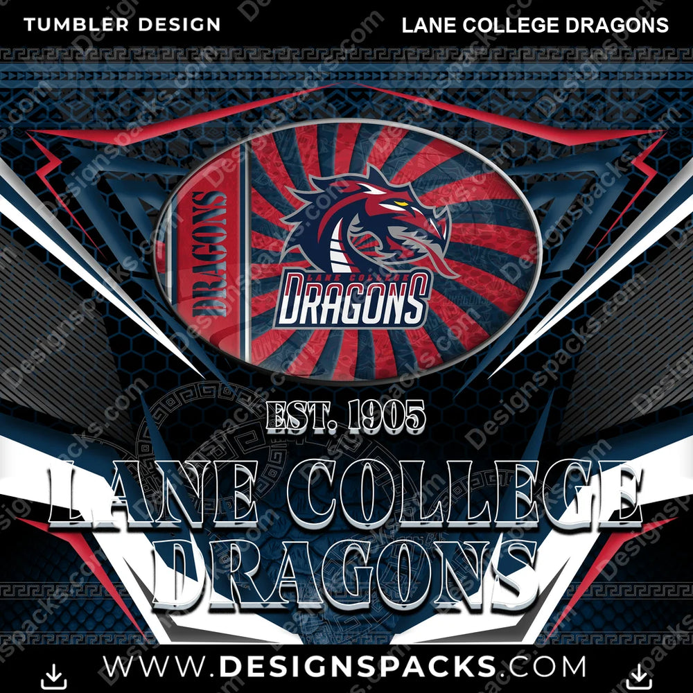 College Sport Tribal Lane College Dragons NCAA College Sport Tumbler Digital Wrap Design Download