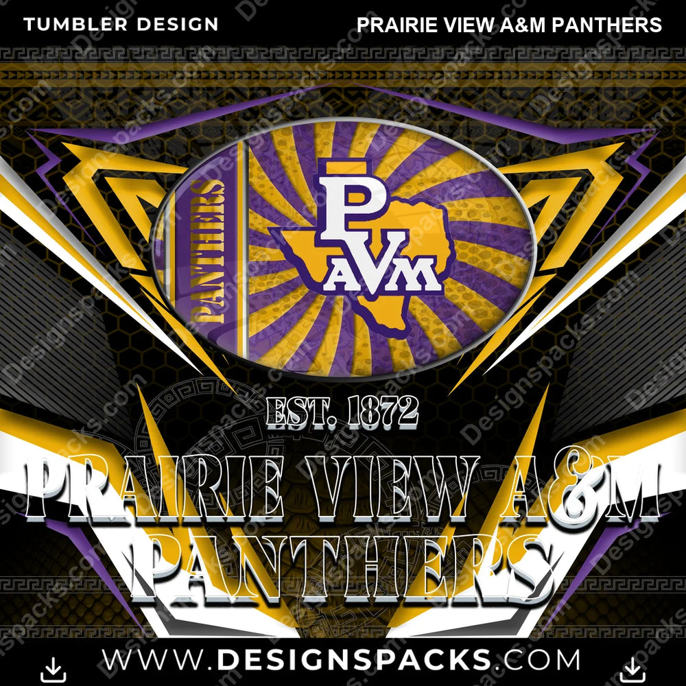 College Sport Tribal Prairie View A&M Panthers NCAA College Sport Tumbler Digital Wrap Design Download