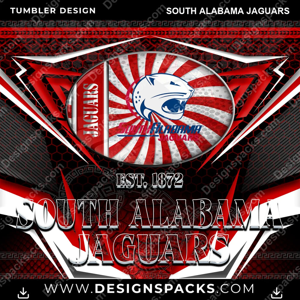 College Sport Tribal South Alabama Jaguars NCAA College Sport Tumbler Digital Wrap Design Download