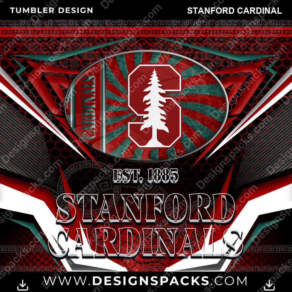 College Sport Tribal Stanford Cardinal NCAA College Sport Tumbler Digital Wrap Design Download