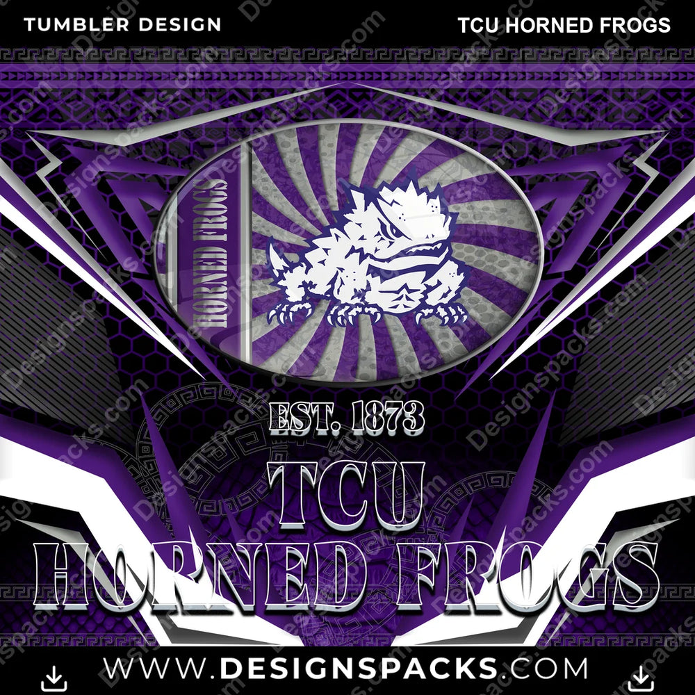 College Sport Tribal TCU Horned Frogs NCAA College Sport Tumbler Digital Wrap Design Download