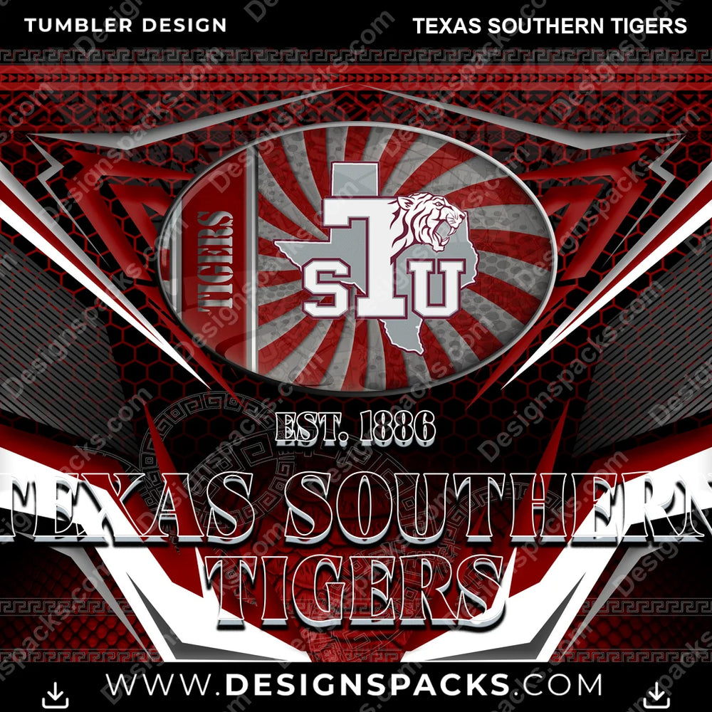 College Sport Tribal Texas Southern Tigers NCAA College Sport Tumbler Digital Wrap Design Download