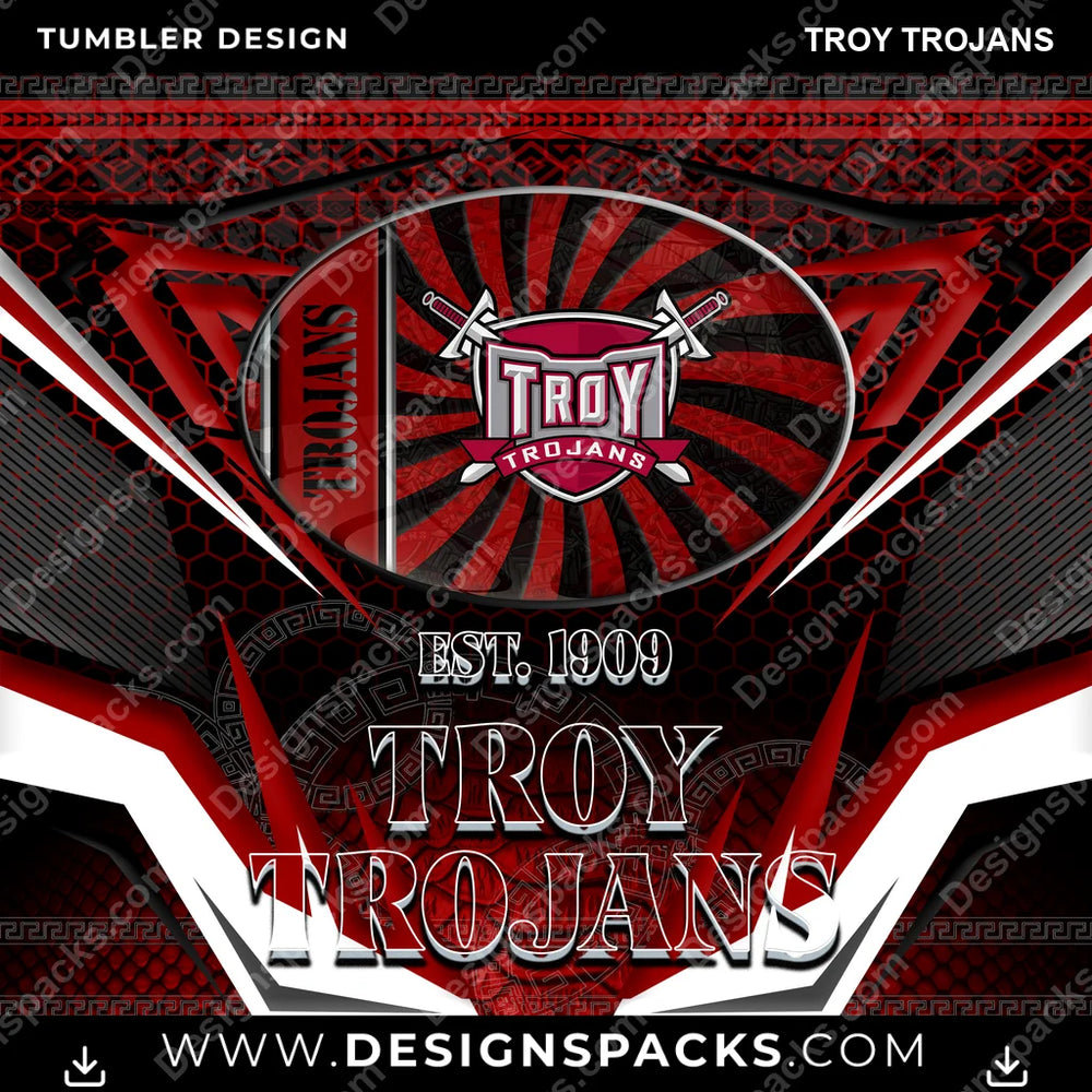 College Sport Tribal Troy Trojans NCAA College Sport Tumbler Digital Wrap Design Download