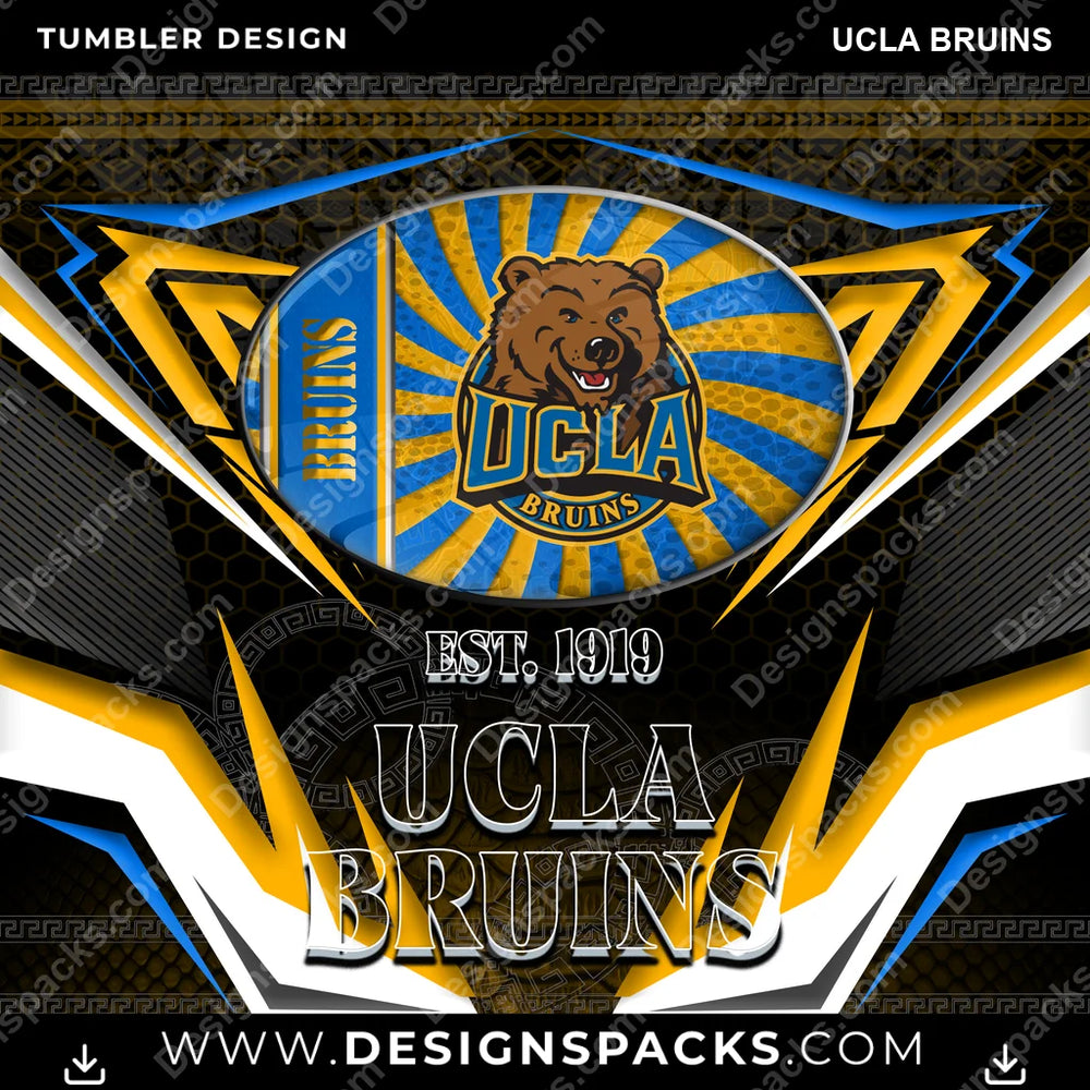College Sport Tribal UCLA Bruins NCAA College Sport Tumbler Digital Wrap Design Download