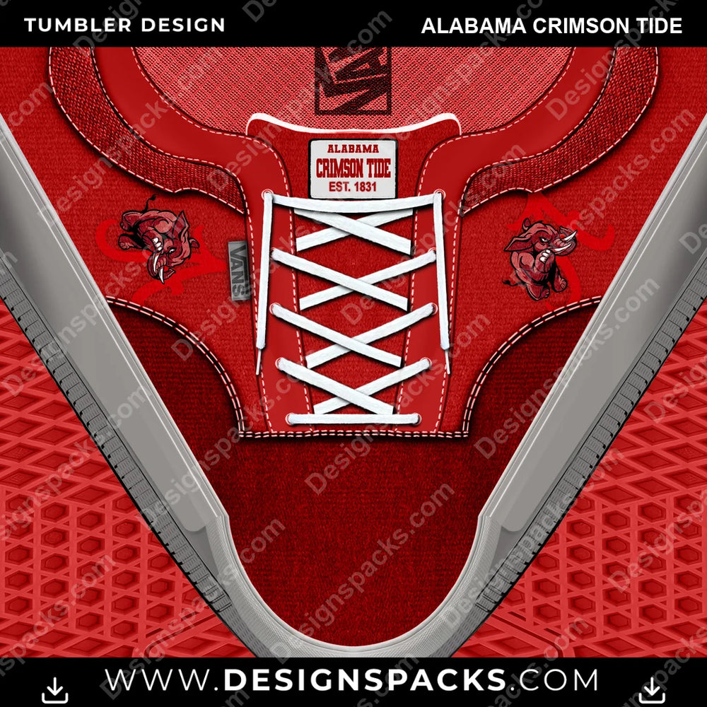 College Sport VANS Atwood DX Alabama Crimson Tide NCAA College Sport Tumbler Digital Wrap Design Download