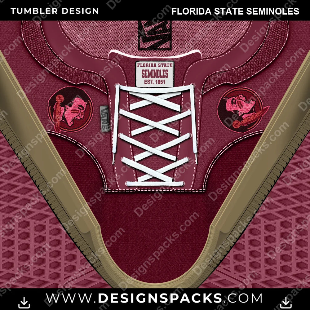 College Sport VANS Atwood DX Florida State Seminoles NCAA College Sport Tumbler Digital Wrap Design Download