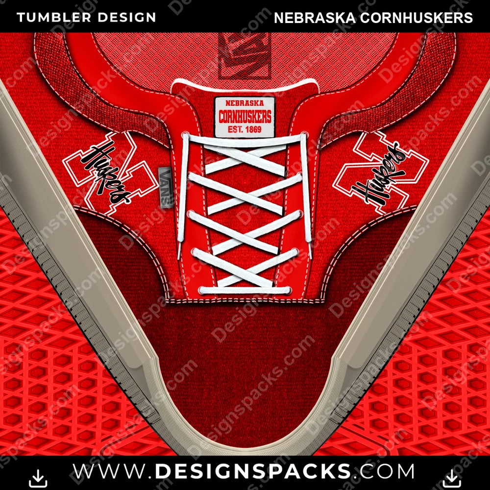 College Sport VANS Atwood DX Nebraska Cornhuskers NCAA College Sport Tumbler Digital Wrap Design Download