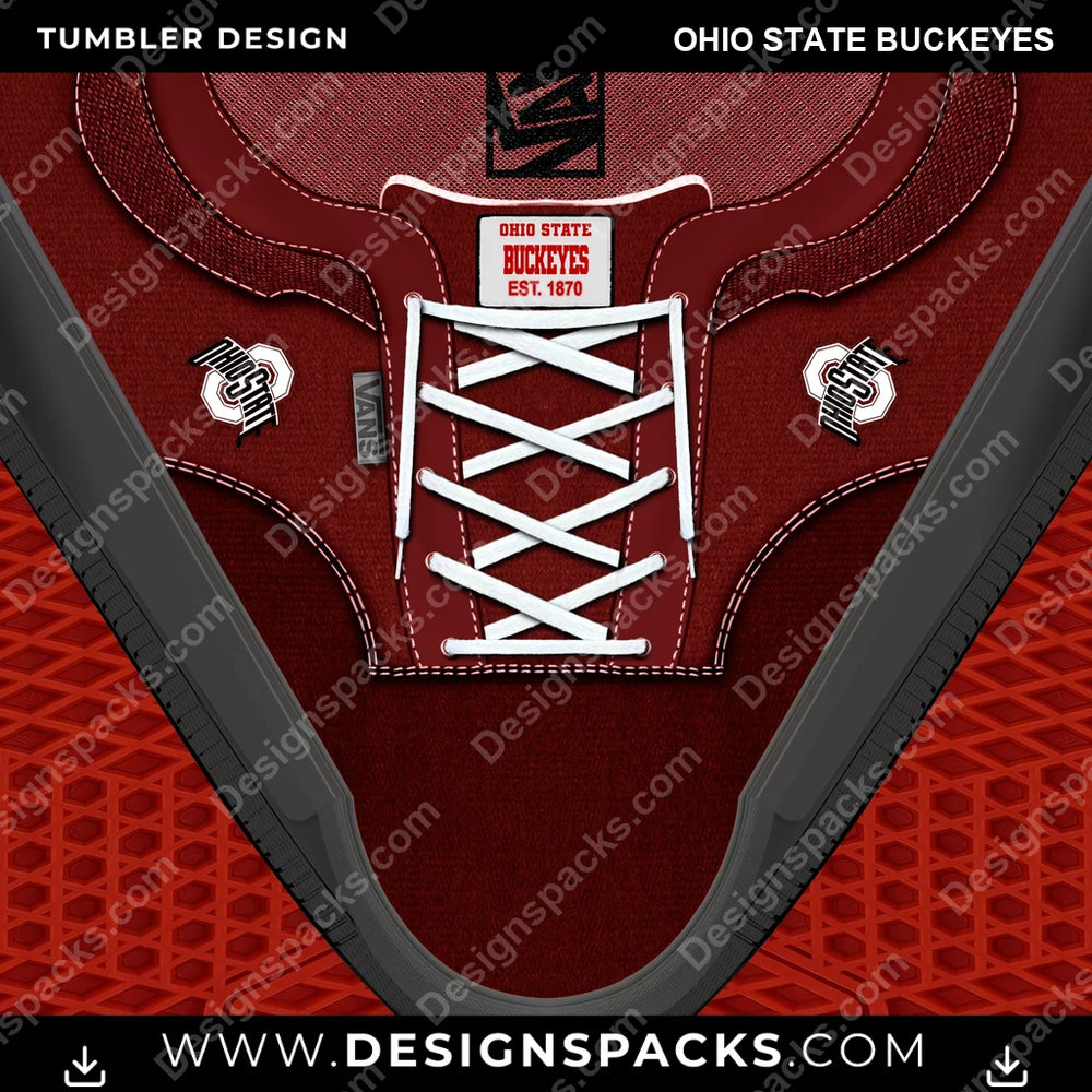 College Sport VANS Atwood DX Ohio State Buckeyes NCAA College Sport Tumbler Digital Wrap Design Download