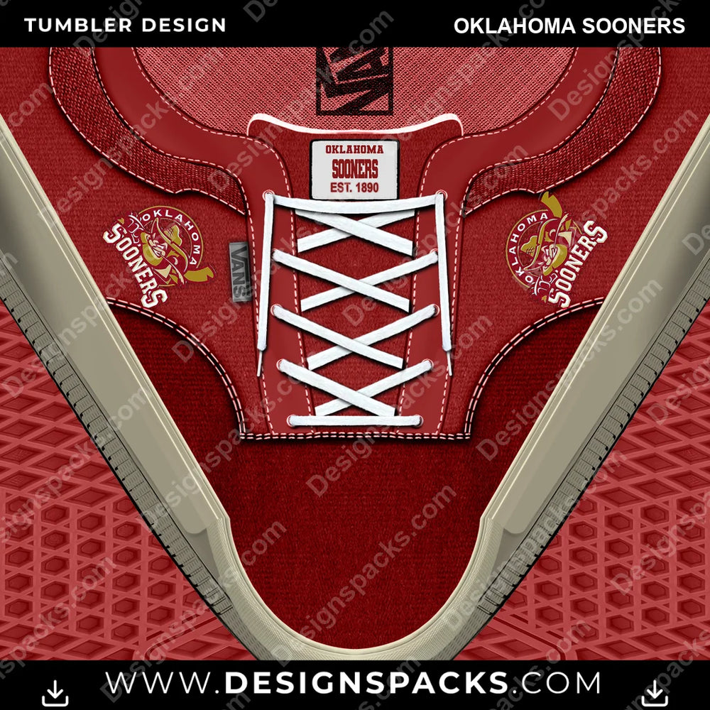 College Sport VANS Atwood DX Oklahoma Sooners NCAA College Sport Tumbler Digital Wrap Design Download