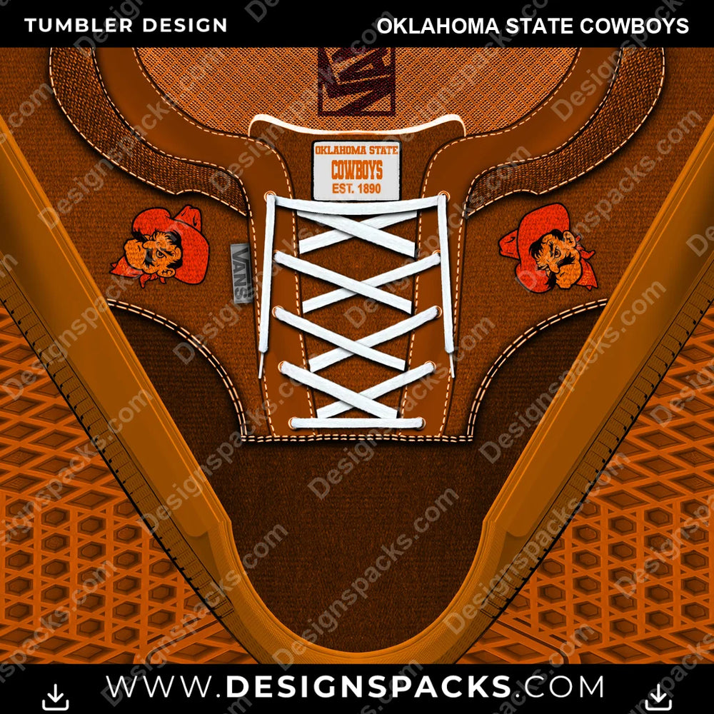 College Sport VANS Atwood DX Oklahoma State Cowboys NCAA College Sport Tumbler Digital Wrap Design Download