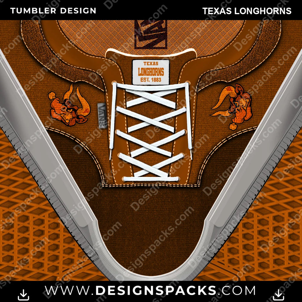 College Sport VANS Atwood DX Texas Longhorns NCAA College Sport Tumbler Digital Wrap Design Download