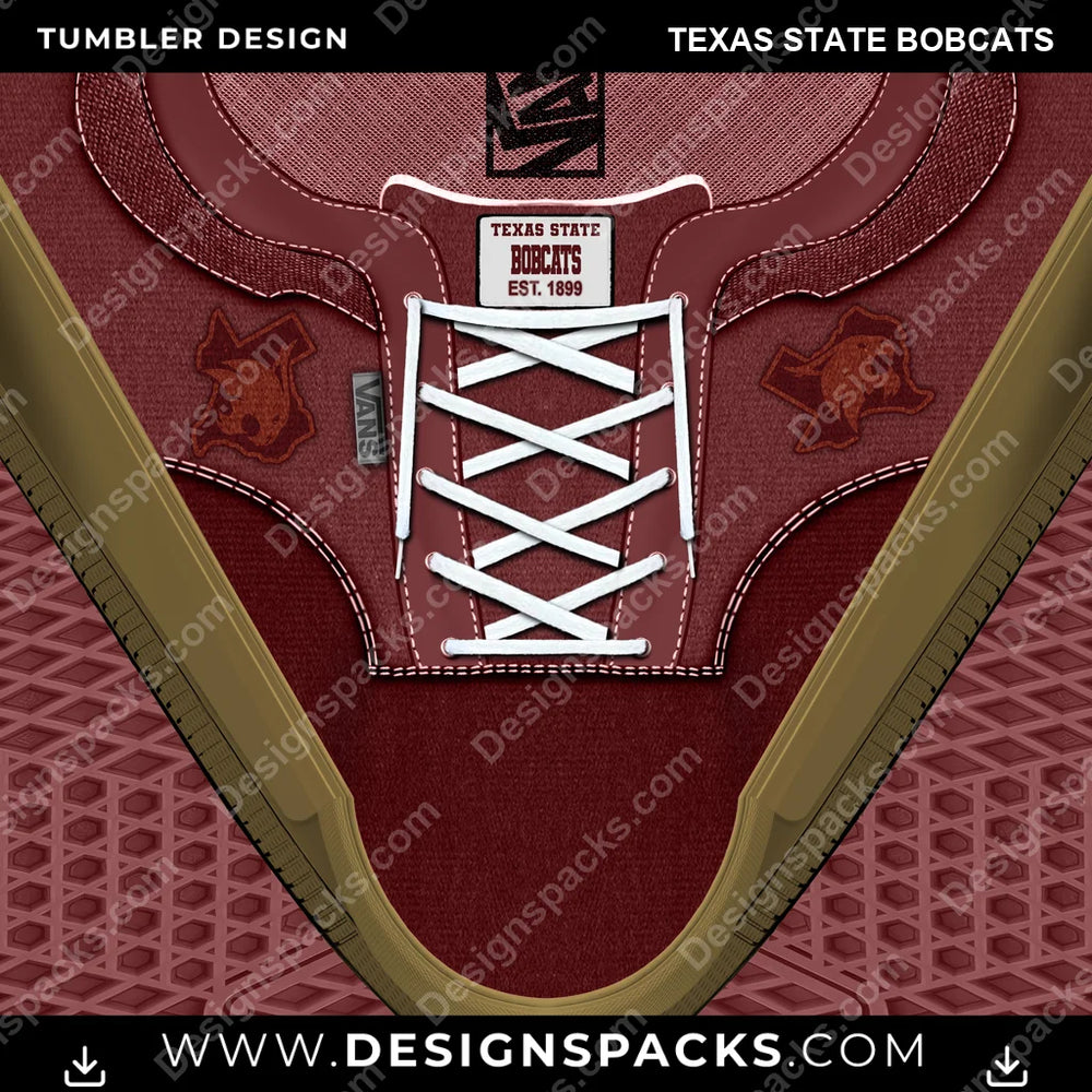 College Sport VANS Atwood DX Texas State Bobcats NCAA College Sport Tumbler Digital Wrap Design Download
