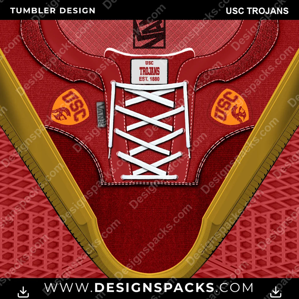 College Sport VANS Atwood DX USC Trojans NCAA College Sport Tumbler Digital Wrap Design Download
