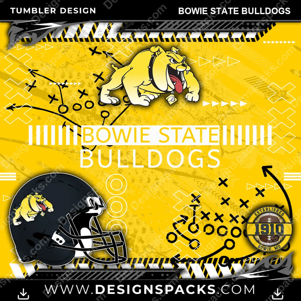 College Sport Xs & Os Bowie State Bulldogs NCAA College Sport Tumbler Digital Wrap Design Download
