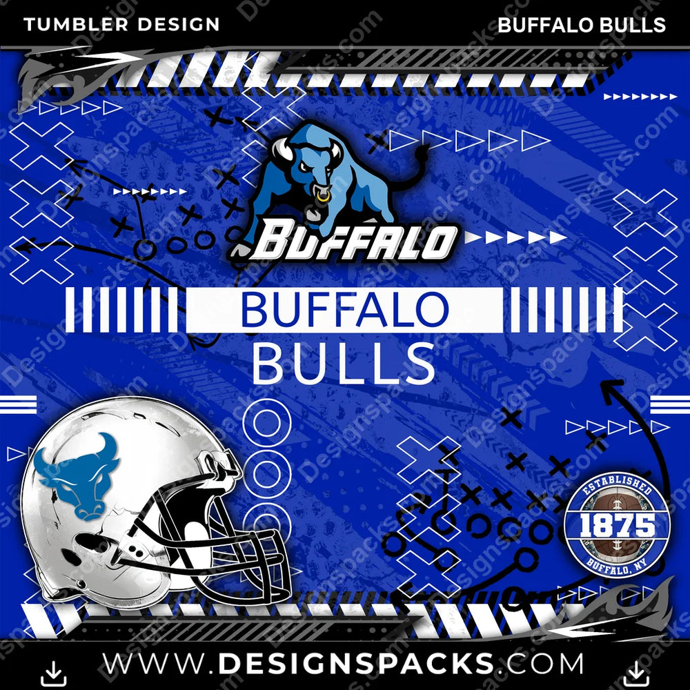 College Sport Xs & Os Buffalo Bulls NCAA College Sport Tumbler Digital Wrap Design Download
