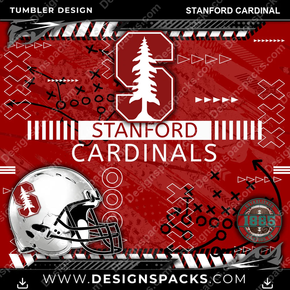 College Sport Xs & Os Stanford Cardinal NCAA College Sport Tumbler Digital Wrap Design Download