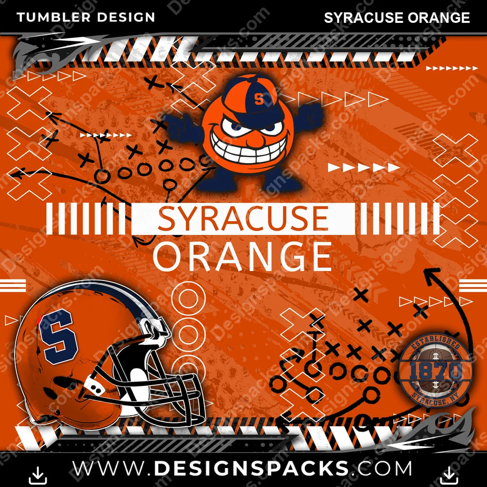 College Sport Xs & Os Syracuse Orange NCAA College Sport Tumbler Digital Wrap Design Download