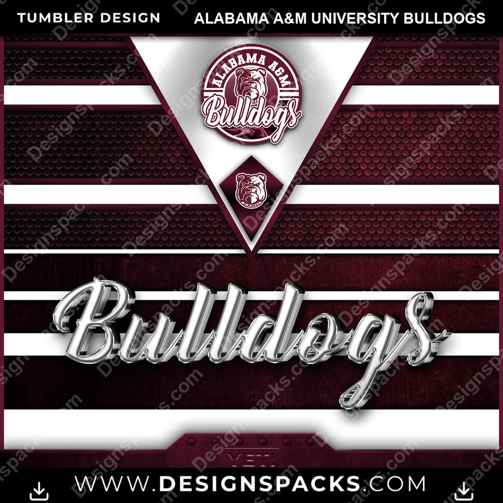College Sport YETI Alabama A&M University Bulldogs NCAA College Sport Tumbler Digital Wrap Design Download
