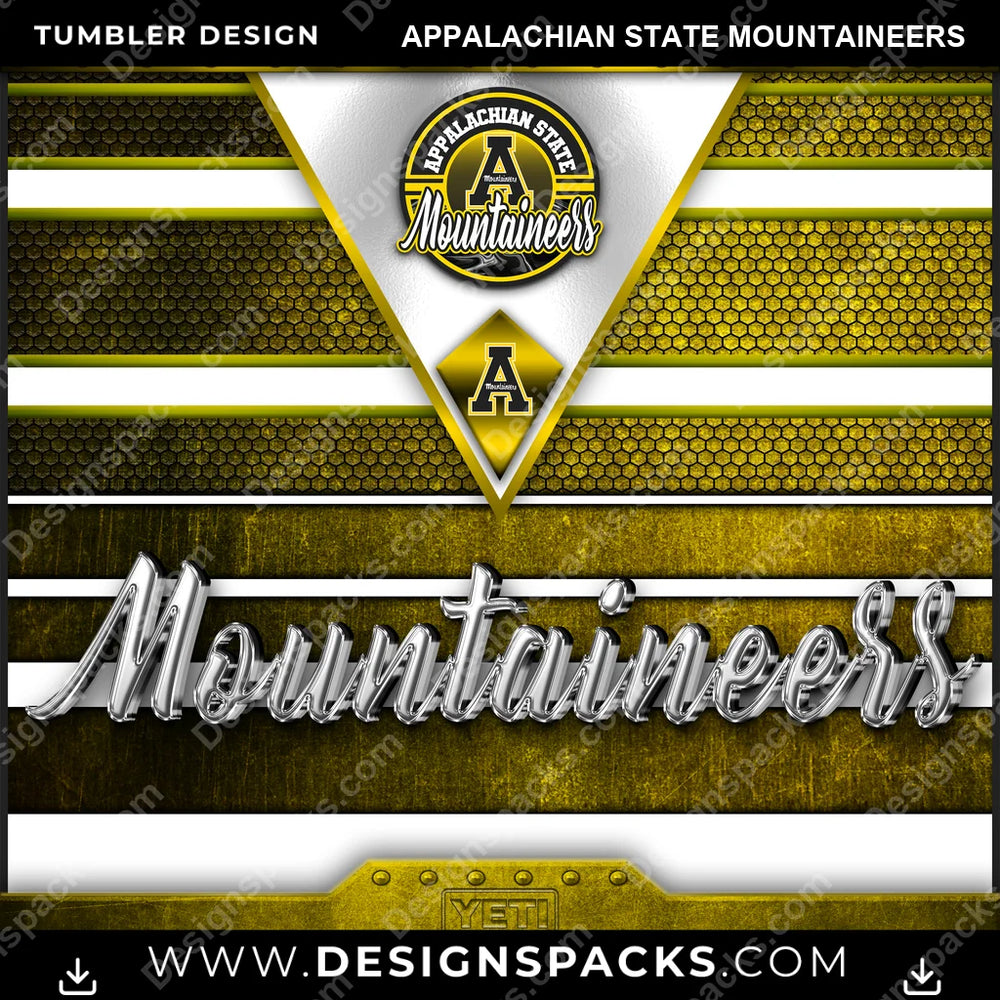 College Sport YETI Appalachian State Mountaineers NCAA College Sport Tumbler Digital Wrap Design Download
