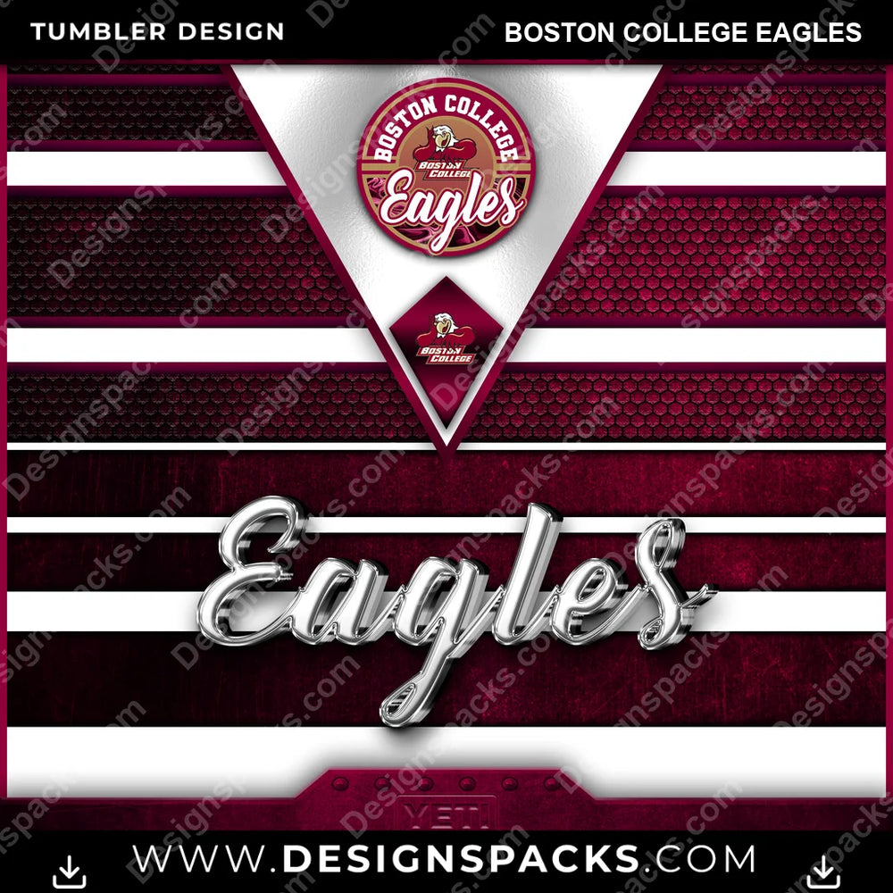 College Sport YETI Boston College Eagles NCAA College Sport Tumbler Digital Wrap Design Download