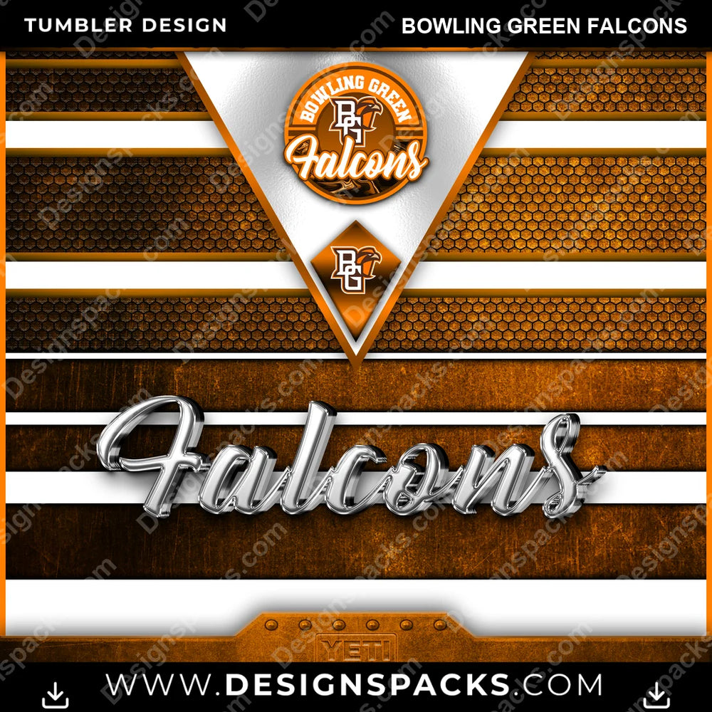 College Sport YETI Bowling Green Falcons NCAA College Sport Tumbler Digital Wrap Design Download