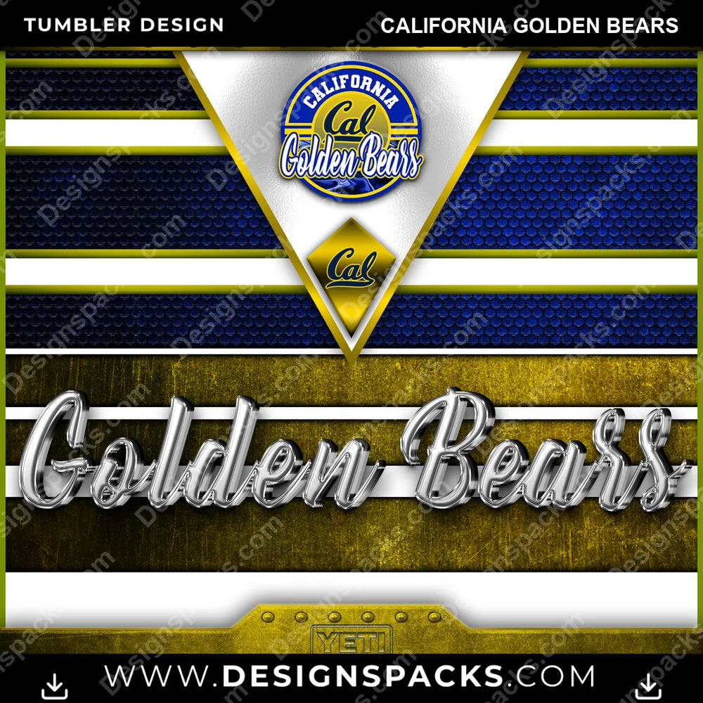 College Sport YETI California Golden Bears NCAA College Sport Tumbler Digital Wrap Design Download
