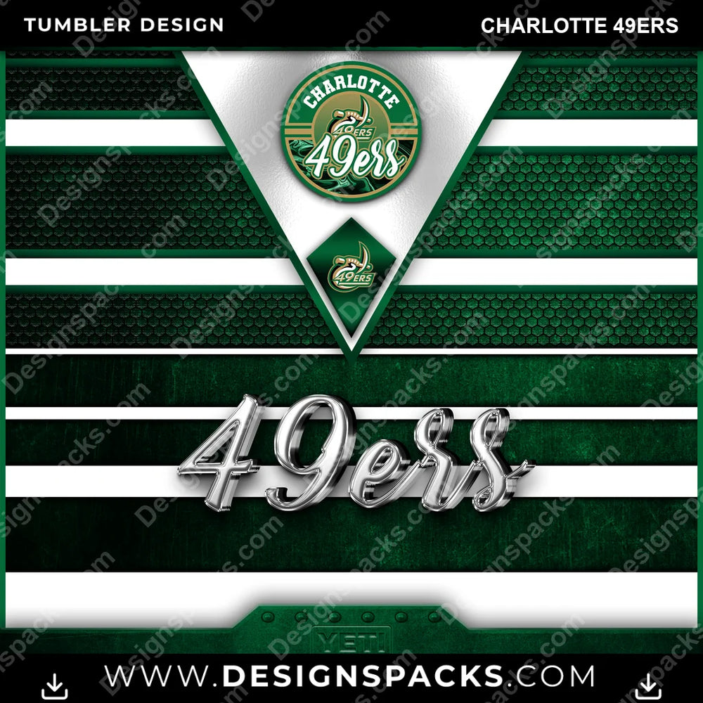 College Sport YETI Charlotte 49ers NCAA College Sport Tumbler Digital Wrap Design Download
